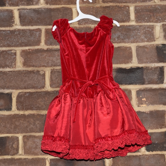 Girls Red Velvet Holiday Dress 2T - Picture 3 of 6